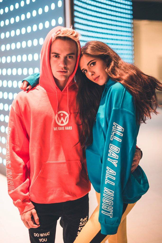 Reflective We Rave Hard Sapphire Blue Hoodie