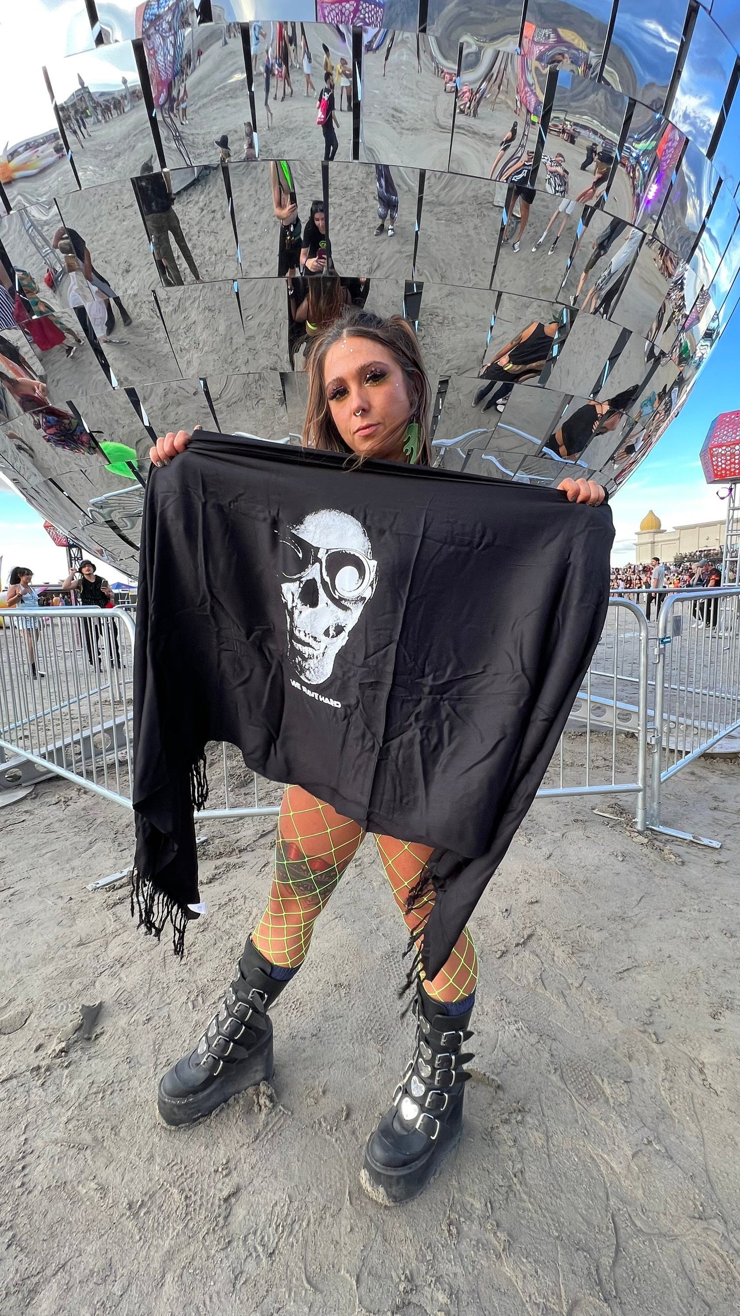 Rave Skull Head Pashmina