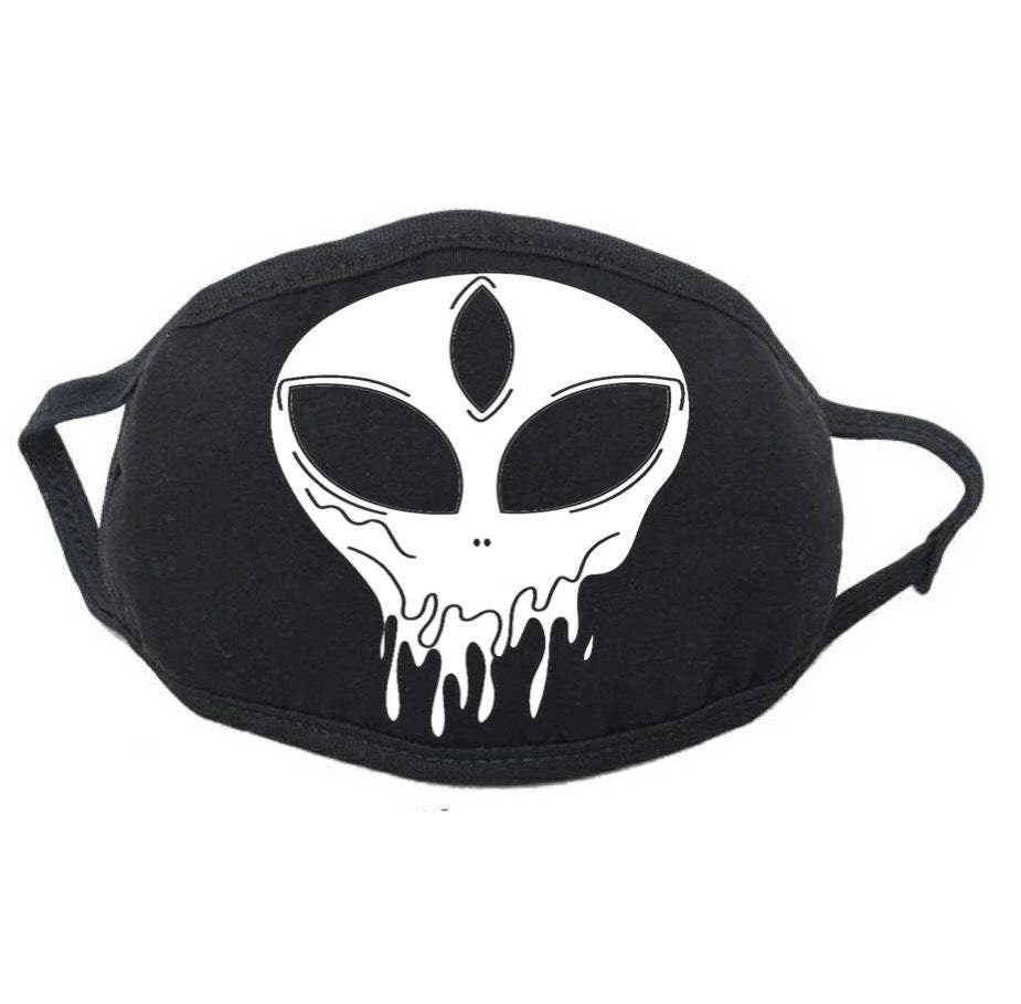 Alien Rave Face Mask- Rave mask, festival face mask, EDM face mask, riddim face mask, dub step face mask