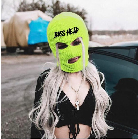 Neon Yellow Bass Head Ski Mask