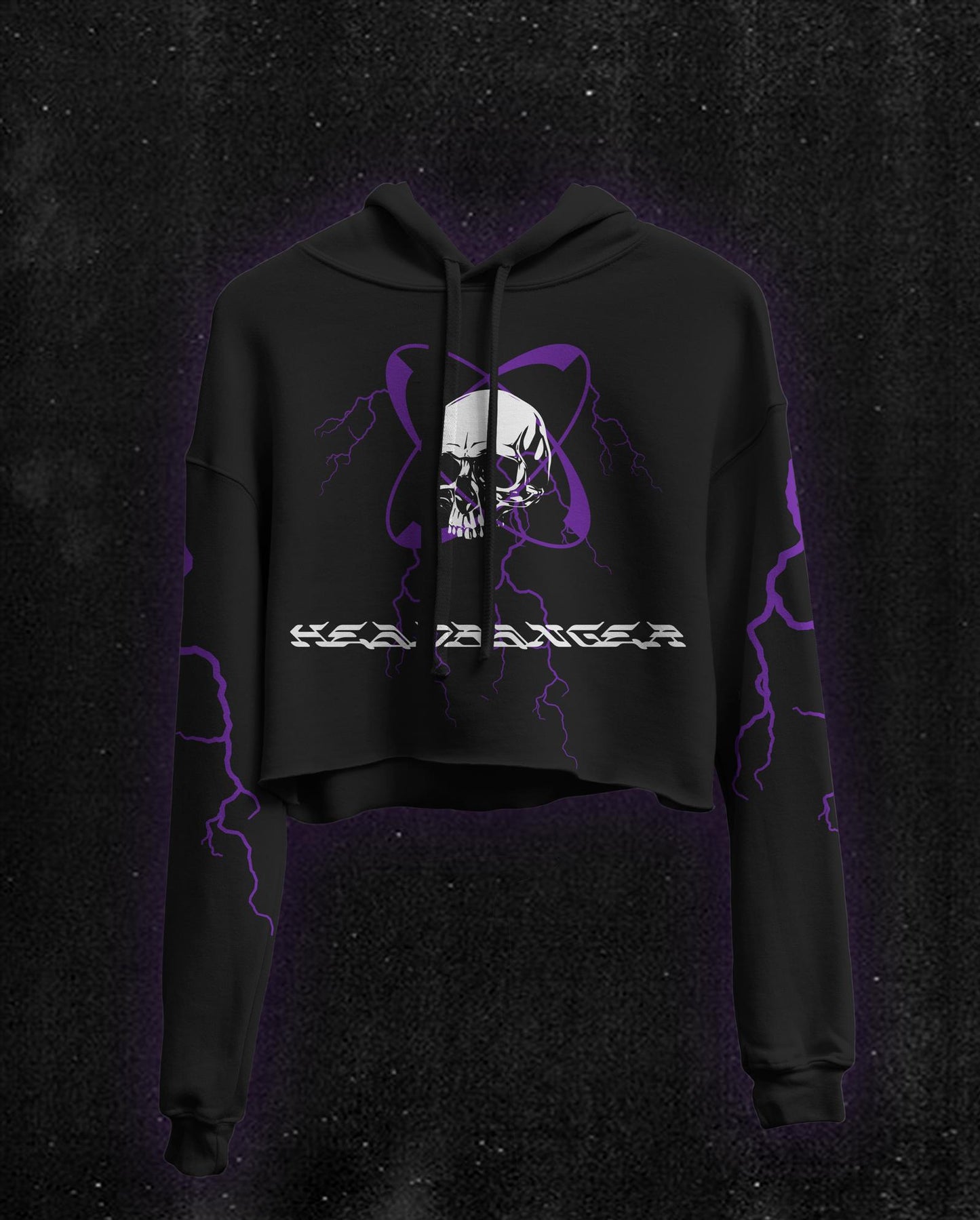 Electric Headbanger Crop Hoodie
