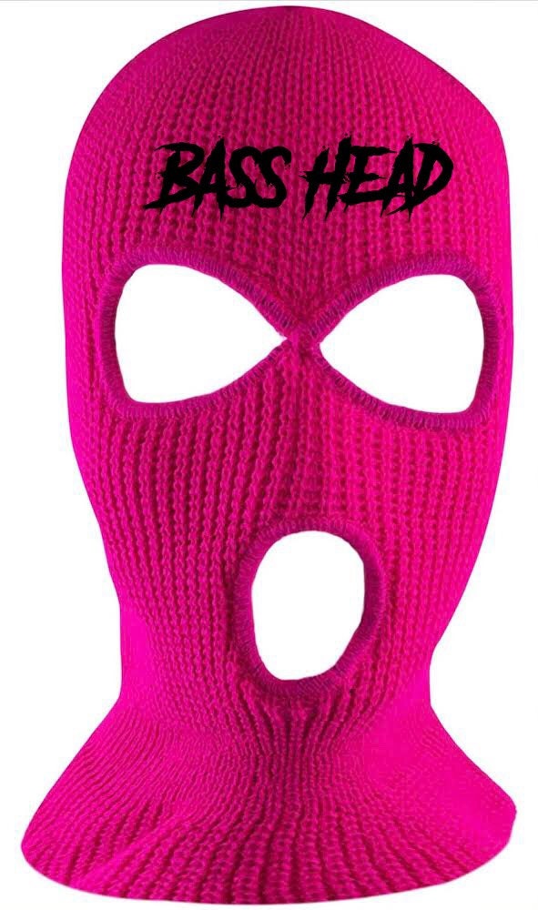 Neon Pink Bass Head Ski Mask