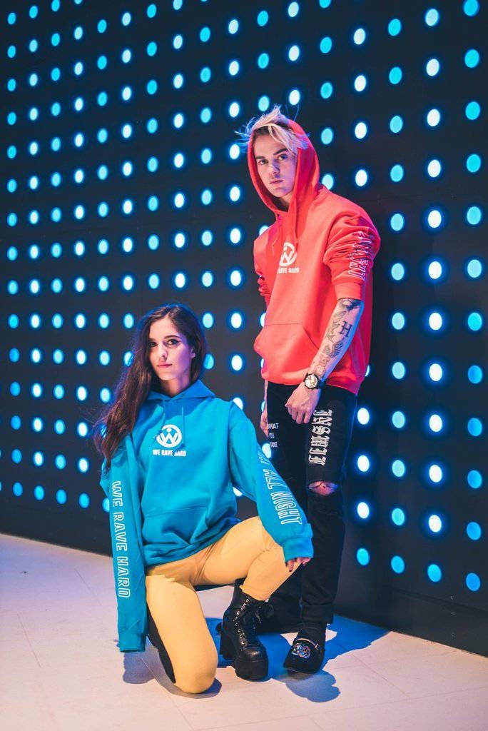 Reflective We Rave Hard Sapphire Blue Hoodie