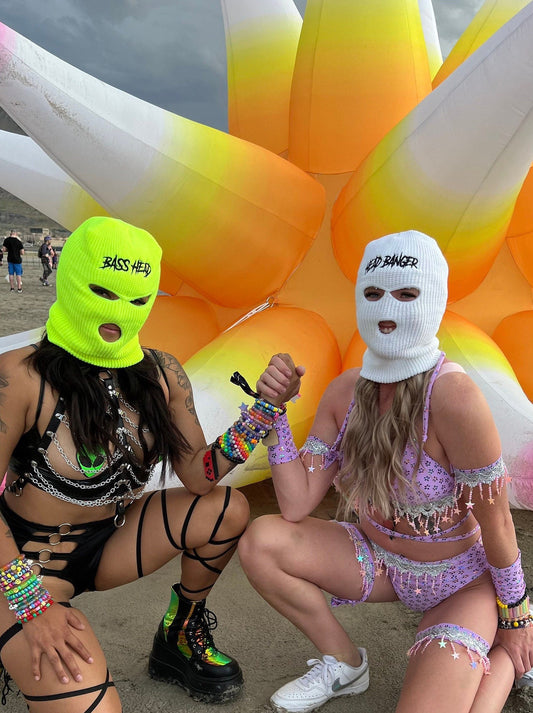 White Headbanger Ski Mask