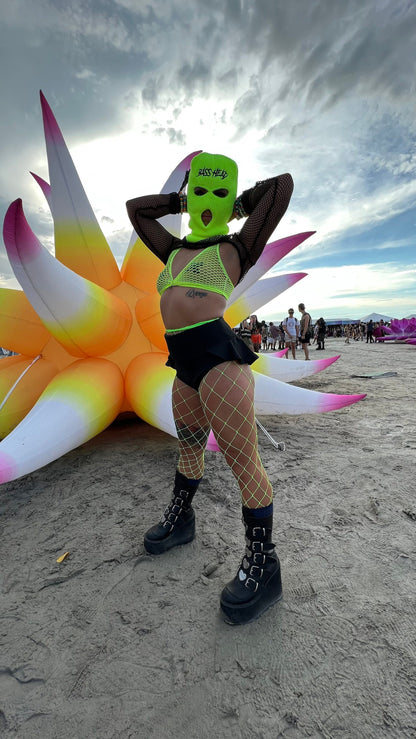 Neon Yellow Bass Head Ski Mask