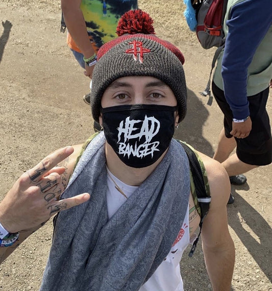 Head Banger Face Mask- Rave mask, festival face mask, EDM face mask, riddim face mask, dub step face mask