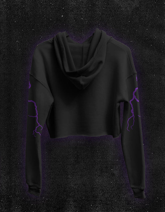 Electric Headbanger Crop top hoodie