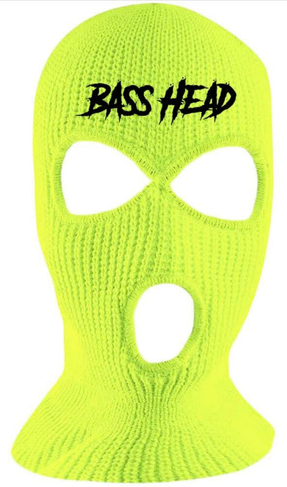Neon Yellow Bass Head Ski Mask