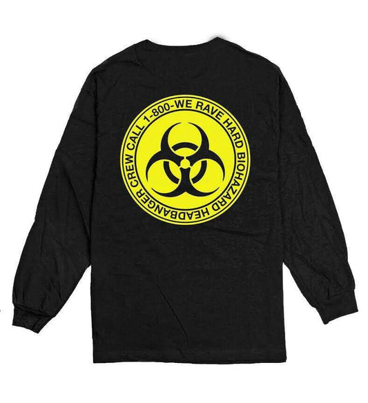 Biohazard Head Banger long sleeve -  Rave T-shirt, Music Festival T-shirt, Rave Shirt For Men, EDM Shirt, Rave Merch, Unisex Rave Shirt