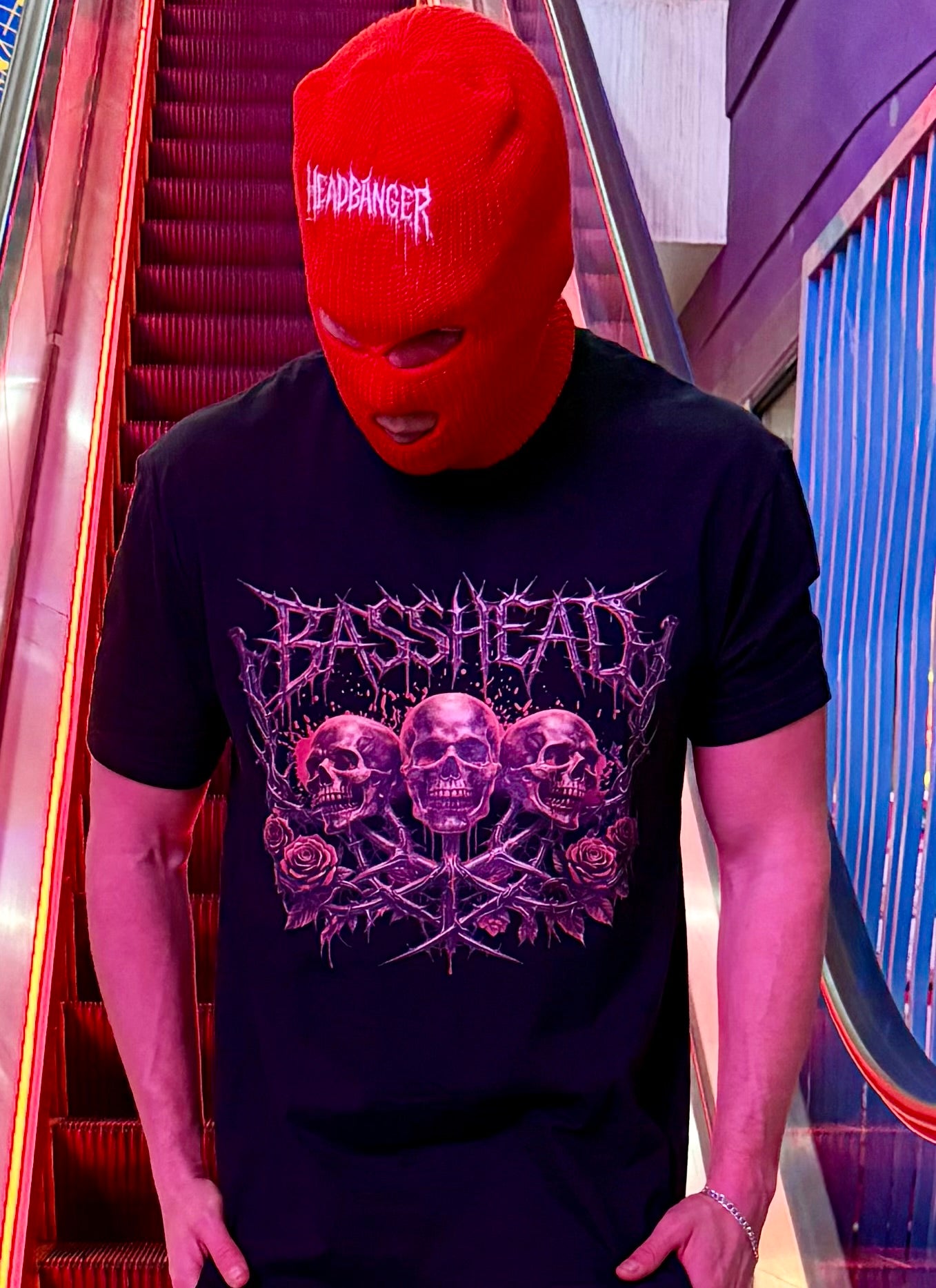 BASSHEAD SKULL & Rose Tee