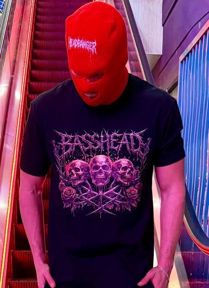 BASSHEAD SKULL & Rose Tee