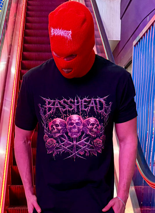 BASSHEAD SKULL & Rose Tee