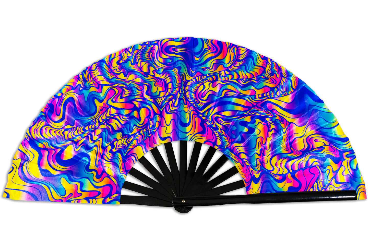 Psychedelic Wave Length Big Rave Hand Fan