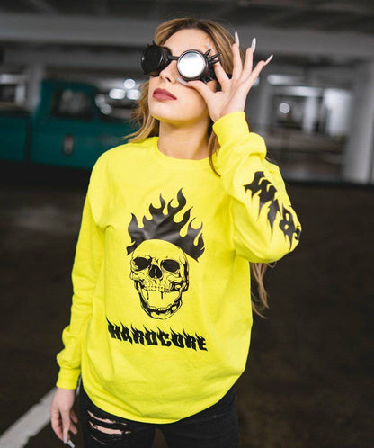 Neon Hardcore Skull Long Sleeve