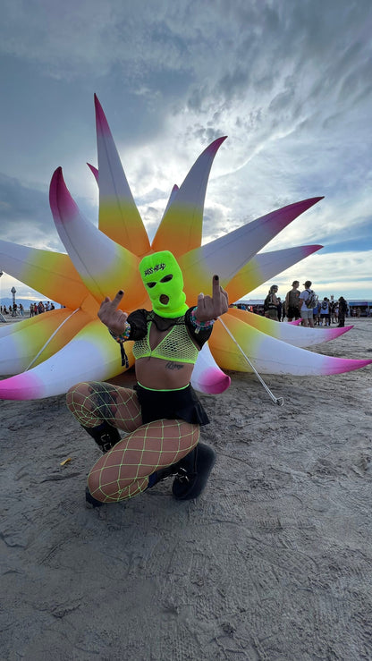 Neon Yellow Bass Head Ski Mask