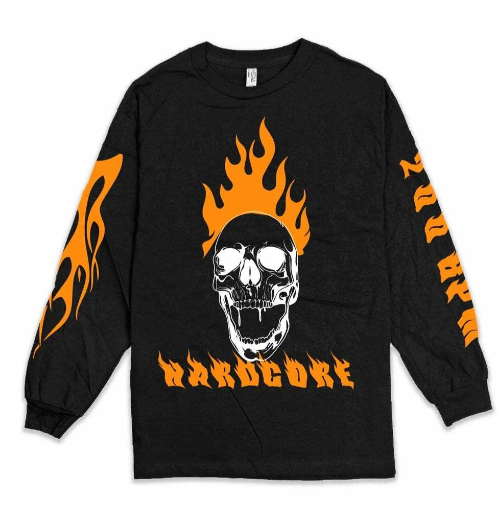 Neon Hardcore Skull Long Sleeve- Rave Hoodie, Music Festival pullover , Rave hoodie For Men, EDM hoodie , Rave Merch, Unisex Rave hoodie